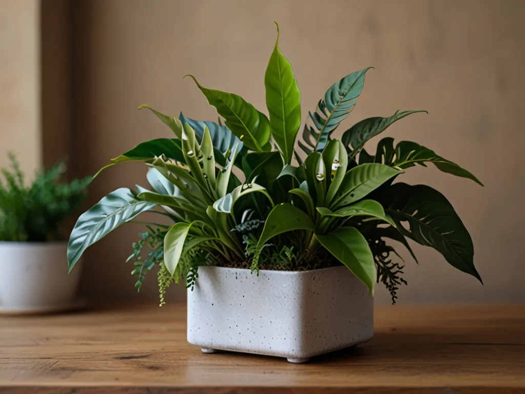 Decorative indoor plant arrangement