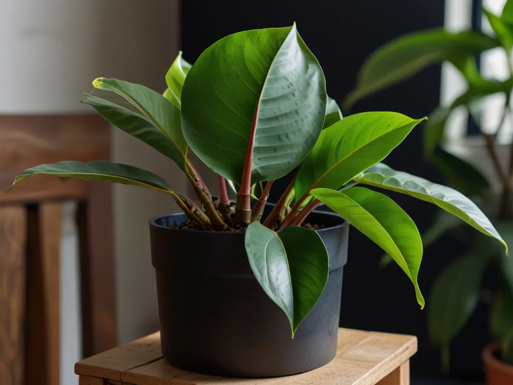Rubber plant with large leaves